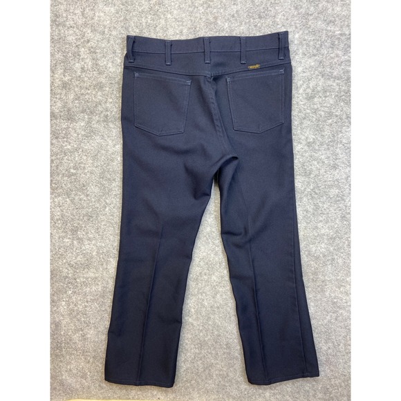 Wrangler A001 Men's Navy Blue Polyester Wrancher Western Pants Size 34x29 - Picture 4 of 7